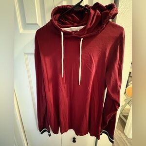 Denim & Flower Burgundy Hoodie Sweater